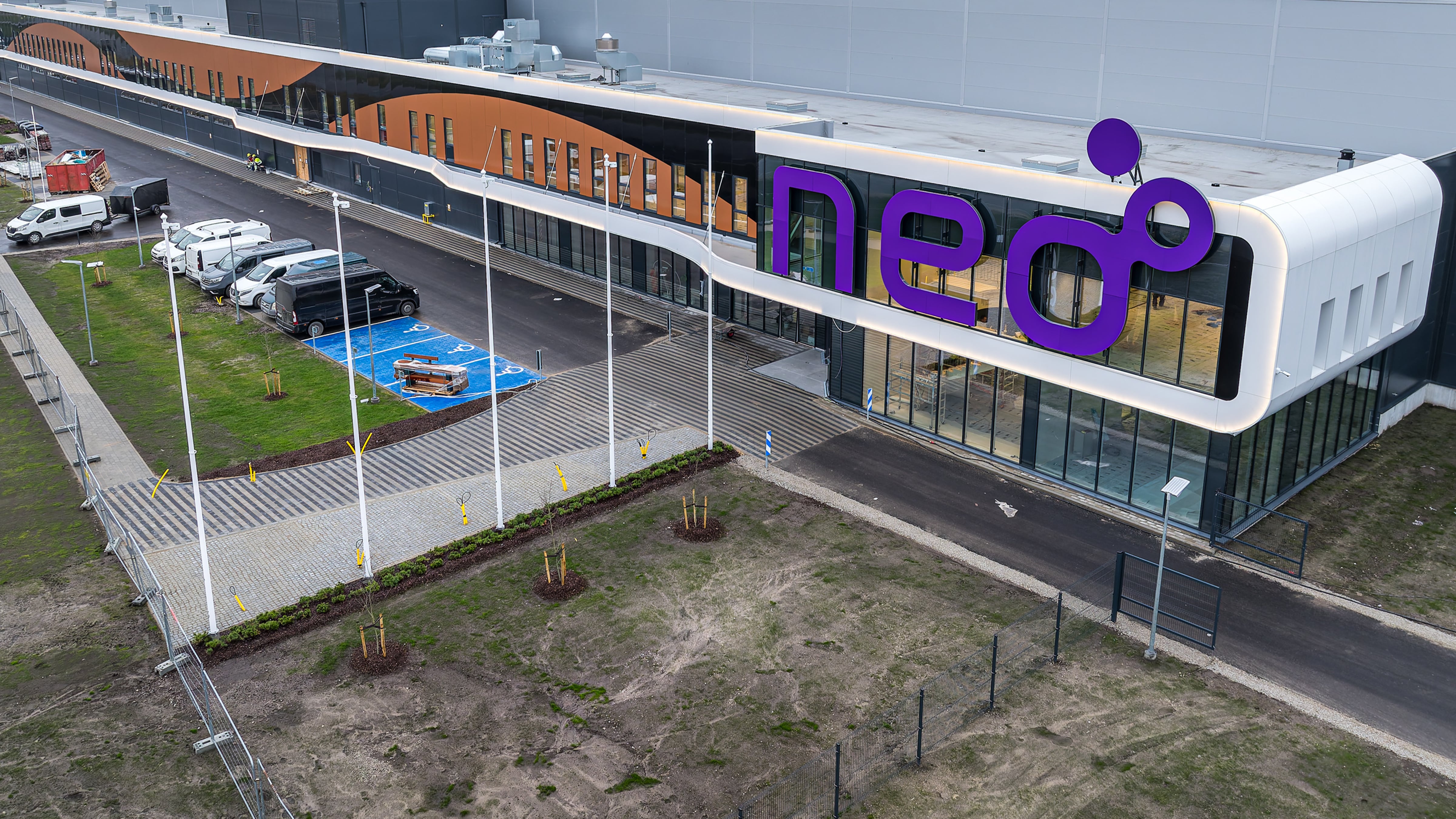 Aerial photo of Neo''s magnet-making factory for electric motor in Estonia